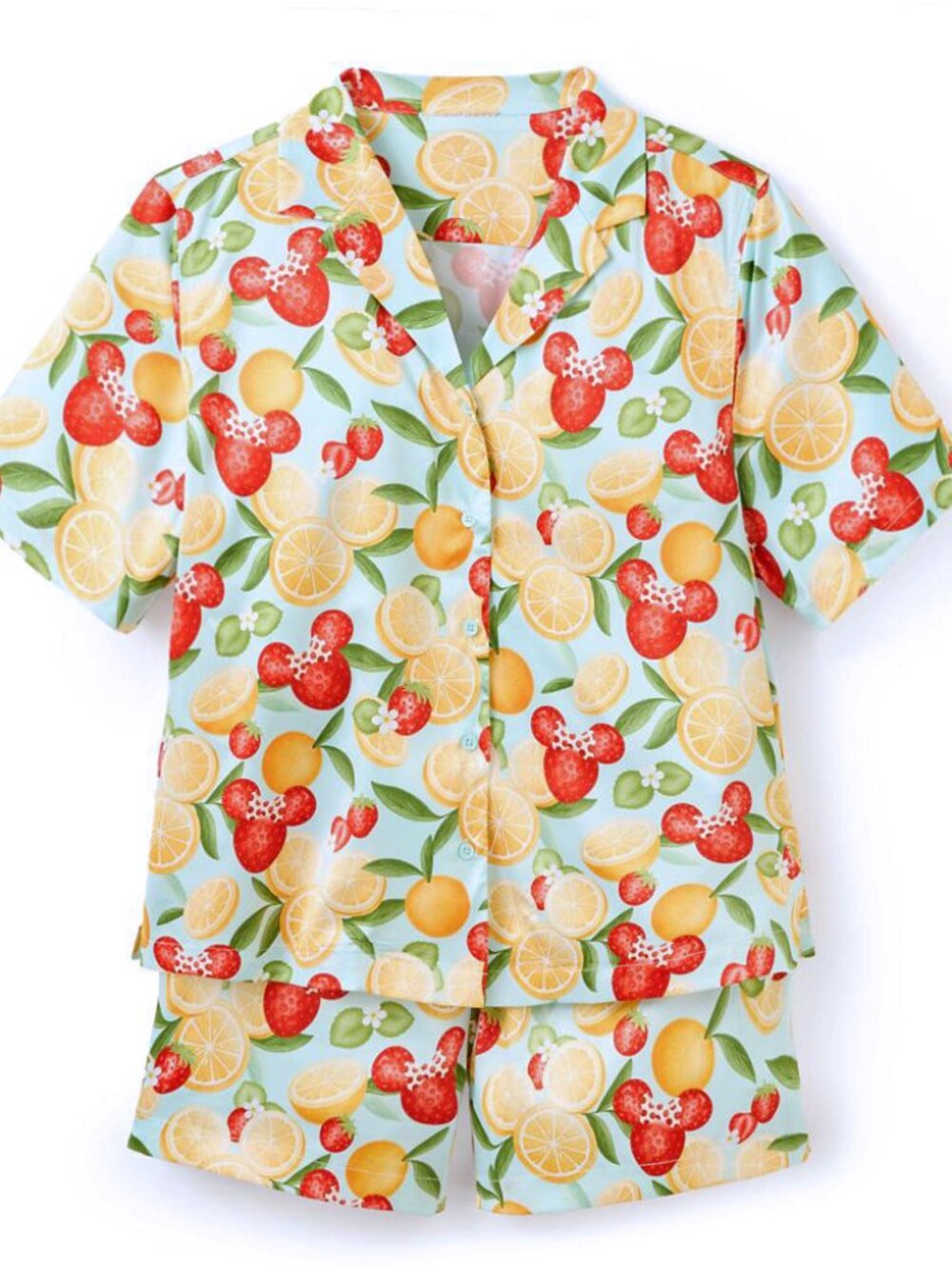 Disney World Mickey and Minnie Mouse Icon Strawberry Orange Satin Sleep Set - Picture 1 of 8